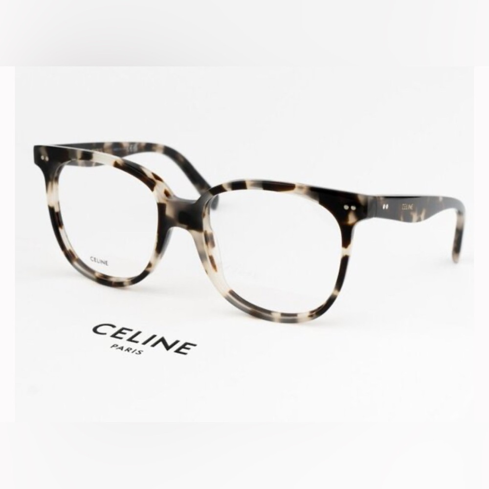 Celine CL5010IN 055 Eyeglasses White Vintage Havana Square Women NWT - Picture 3 of 8
